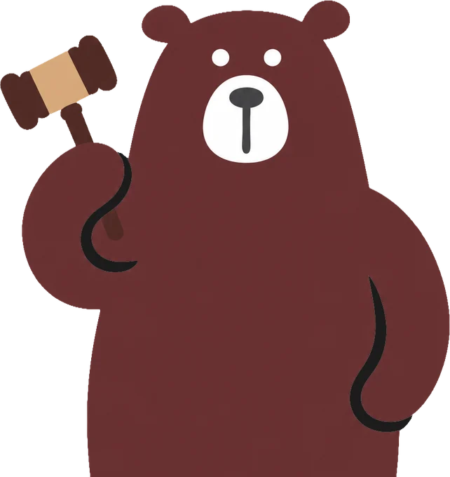 A Redbear bear holding a gavel